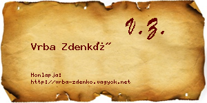 Vrba Zdenkó névjegykártya